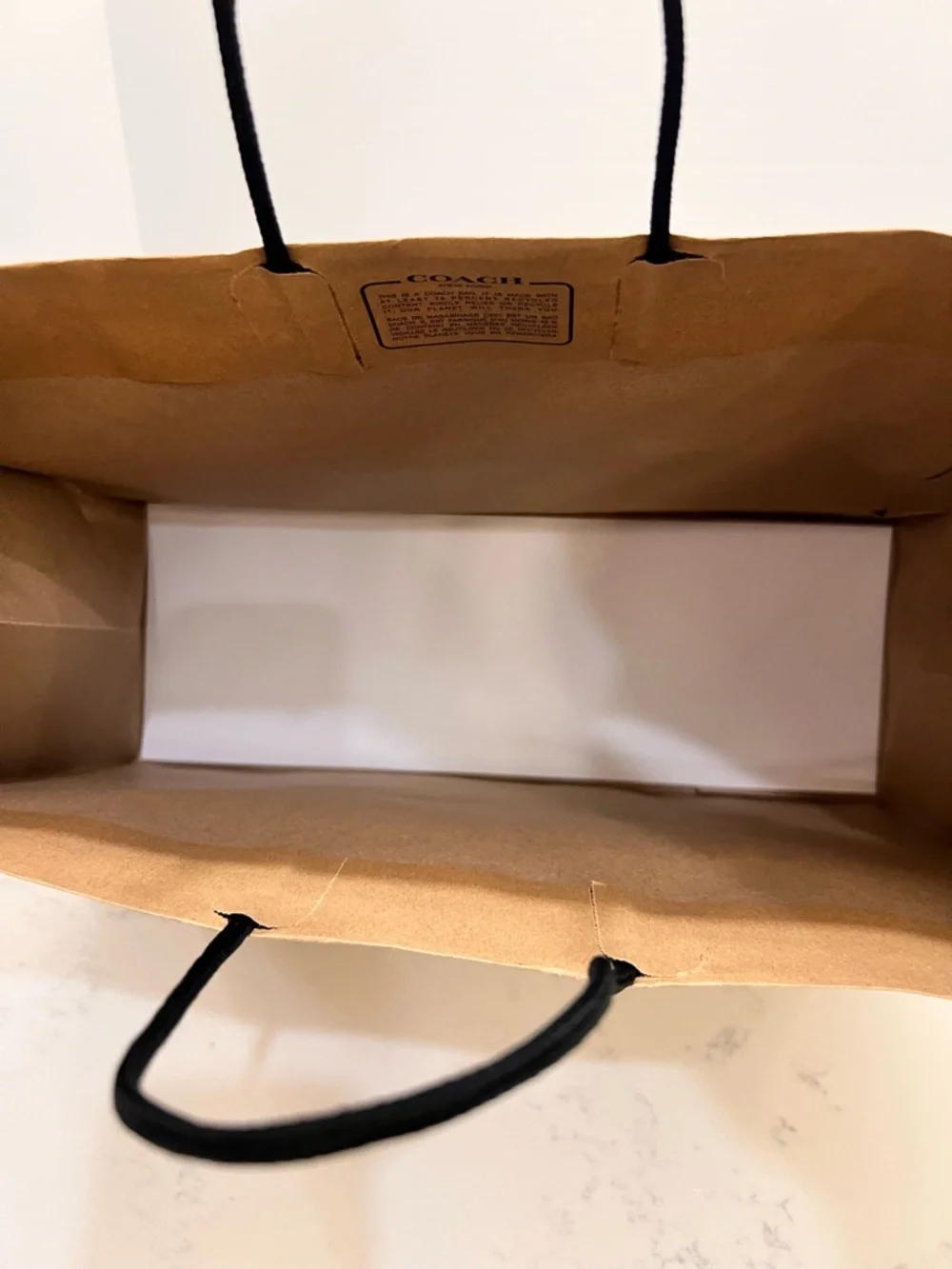 Coach Tan Shopping Bag with Black Logo & Handles médium sized